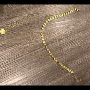 Choker necklace two chain